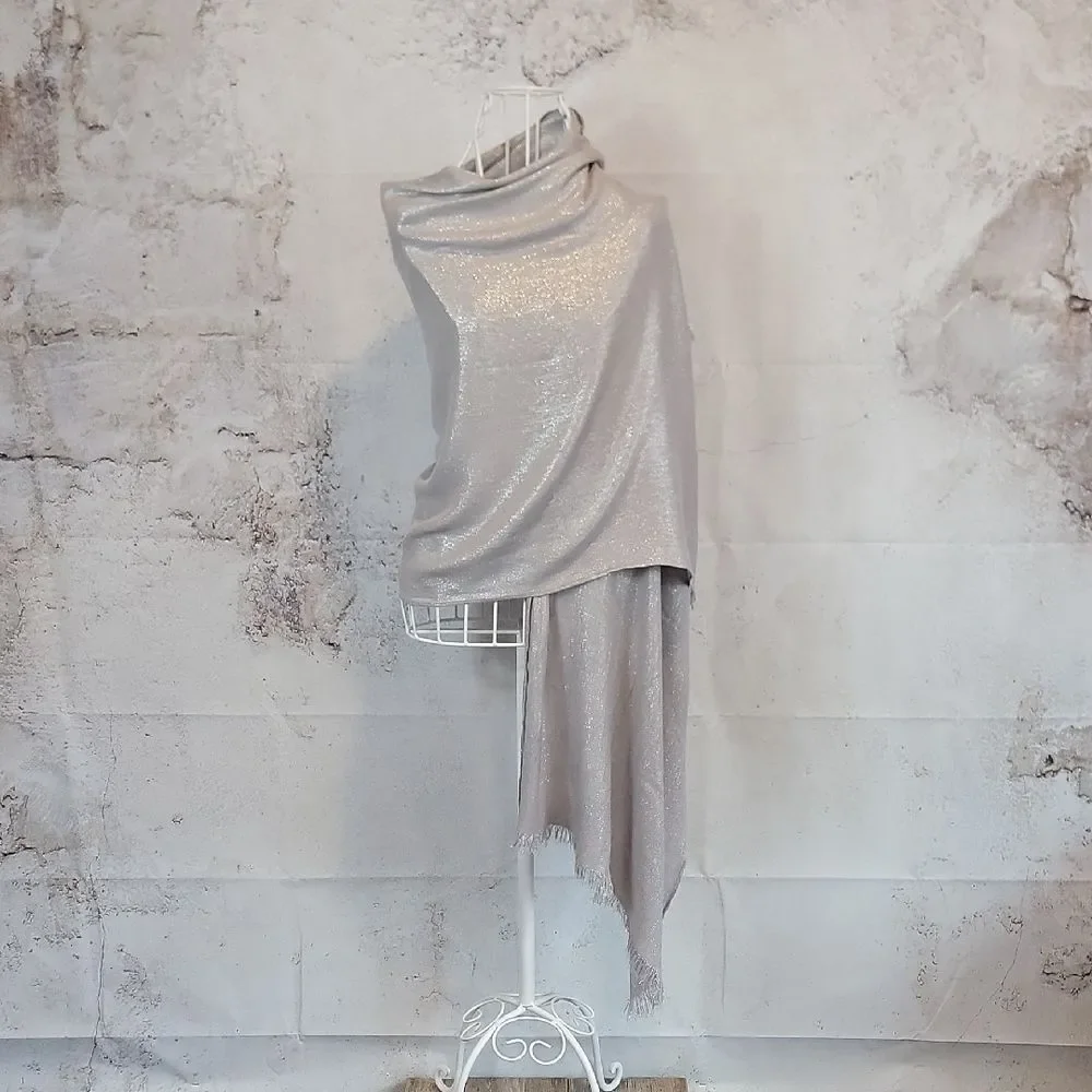 Unbranded Silver Shimmer Scarf Or Wrap Women's  70